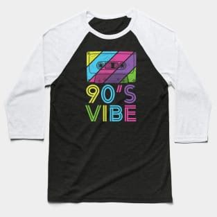 Retro 90s Vibe Old School Colorful // Vintage Audio Cassette Tape Baseball T-Shirt